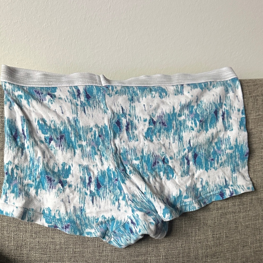 Blue and White Patterned Shorts